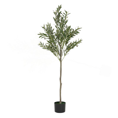 Olive artificielle avec pot en plastique noir