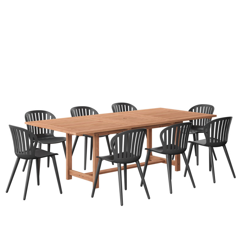 Ensemble repas 9 pièces Anautica, Noir