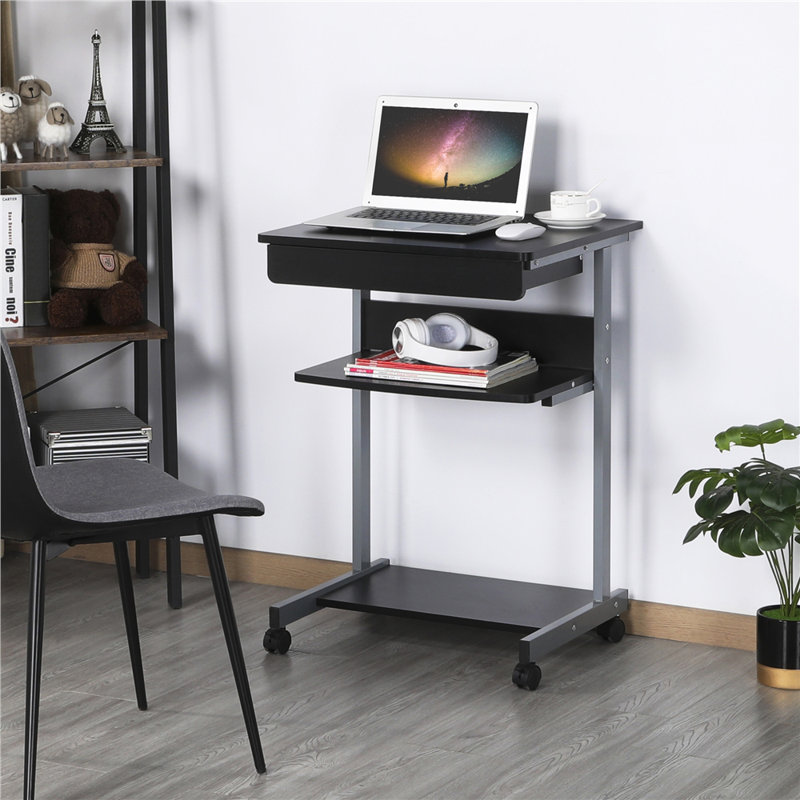 Bella-Louise Iron Computer Desk, Black/SIlver