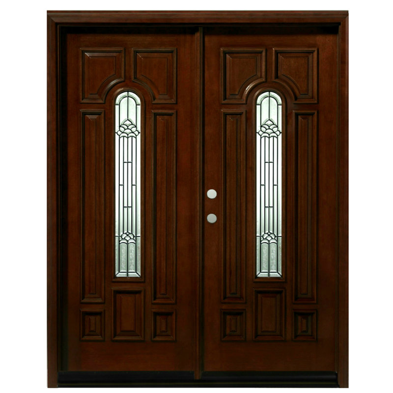 Portes d'entrée avant en acajou pré-monté, S'ouvre à droite vers l'intérieur