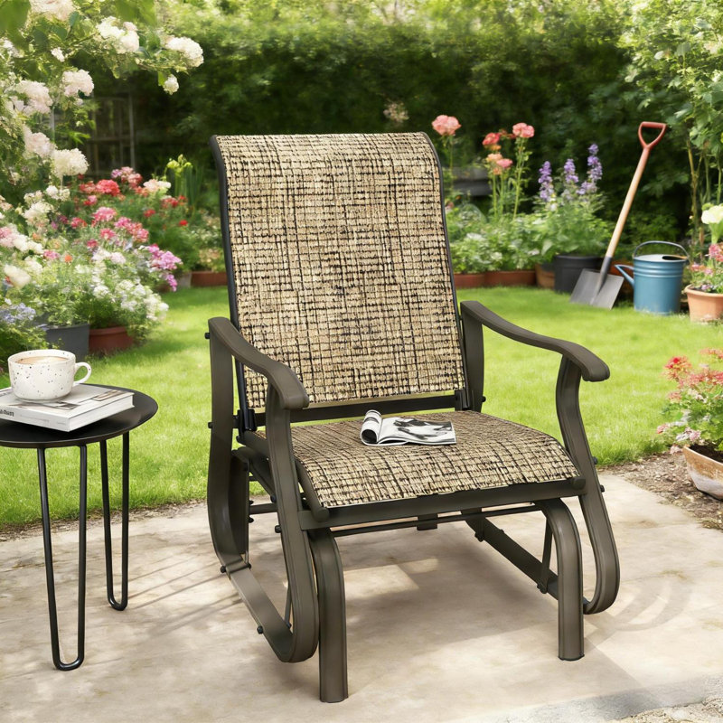 Glider Swing Chair,Outdoor Glider Chair, Light Brown