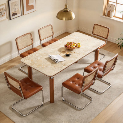 Table en bois massif Mid-Century