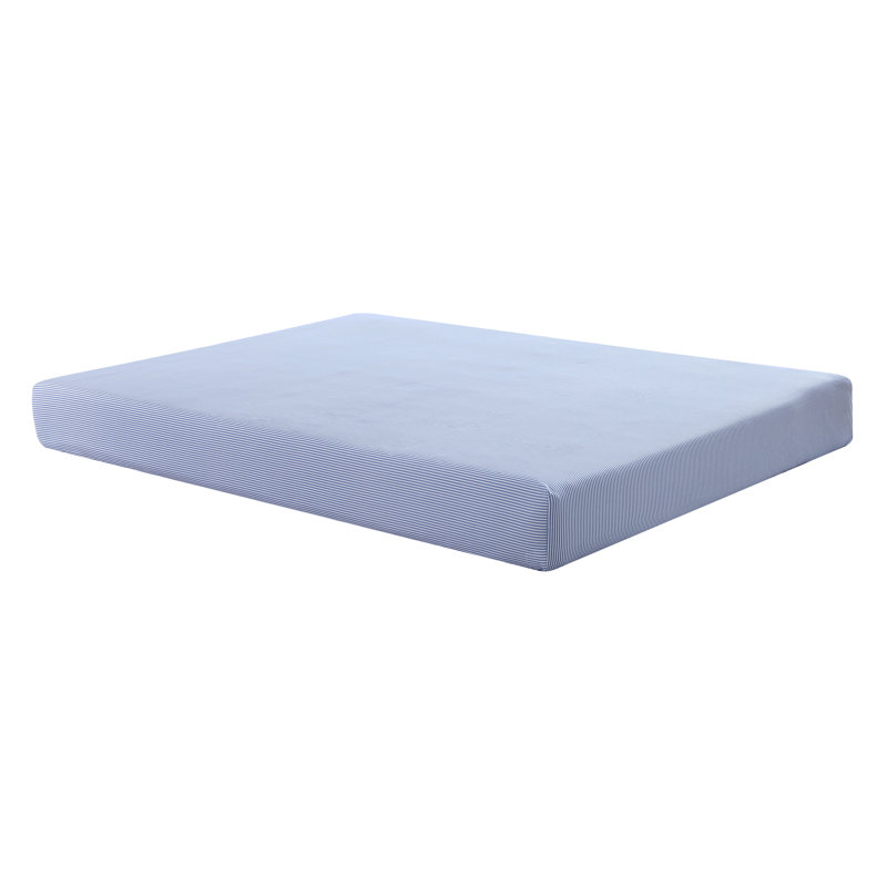 Queen Blue and White Cotton Percale Fitted Sheet Set