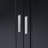 Tall And Wide Storage Cabinet With Doors For Bathroom/Office, Three Drawers, Black-1374462890