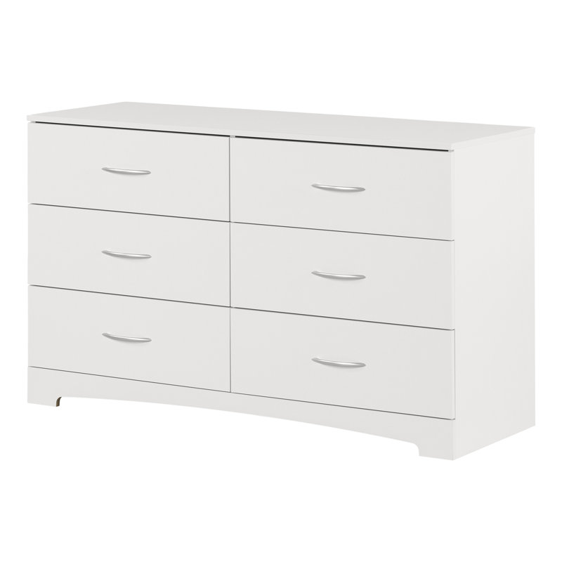  Commode double 6 tiroirs Step One, Blanc