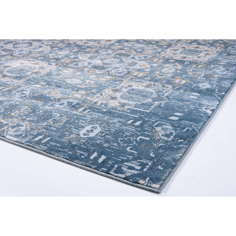 Tapis bleu Rundle, Rectangle 5 pi 3 po x 7 pi 7 po