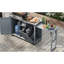 78.3" Outdoor Kitchen Island with Foldable Grill Table and Hidden Trash Cabinet-525234196