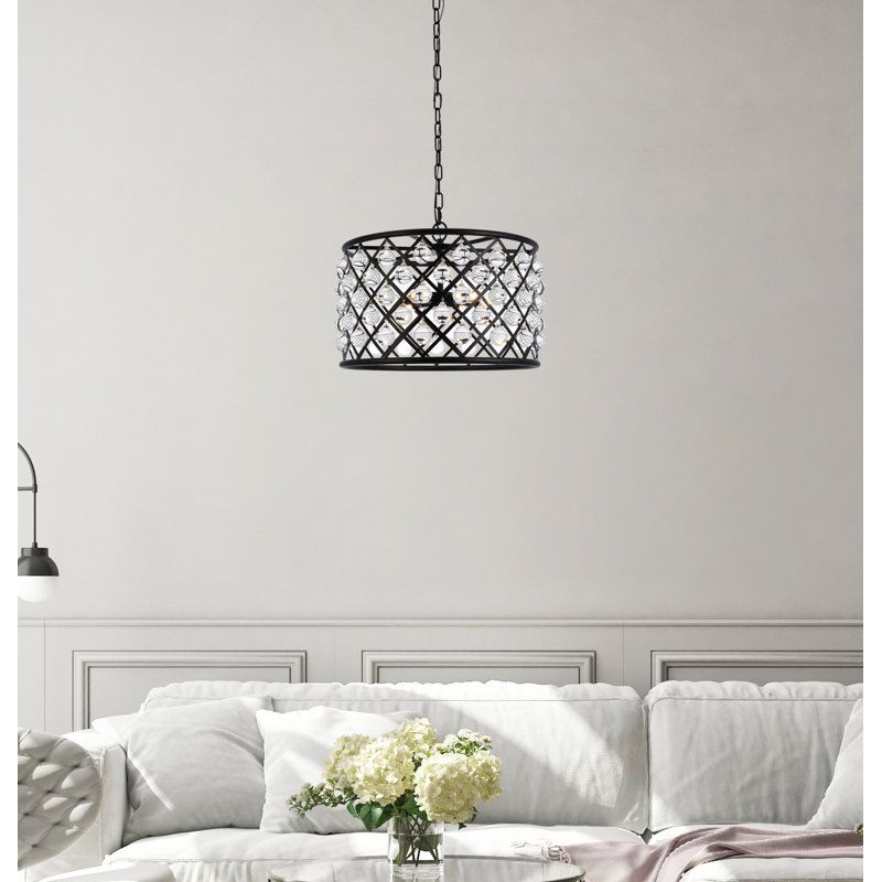 Lustree tambour 6 lumières unique Swinney, Brun moka
