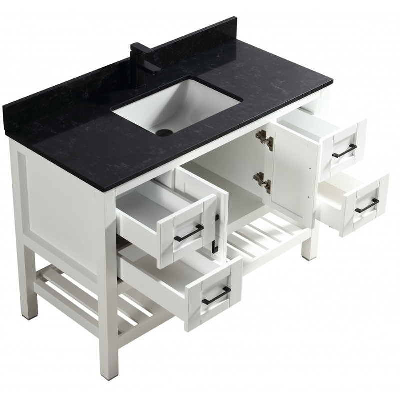 Base de meuble-lavabo simple 47 po seulement, Blanc