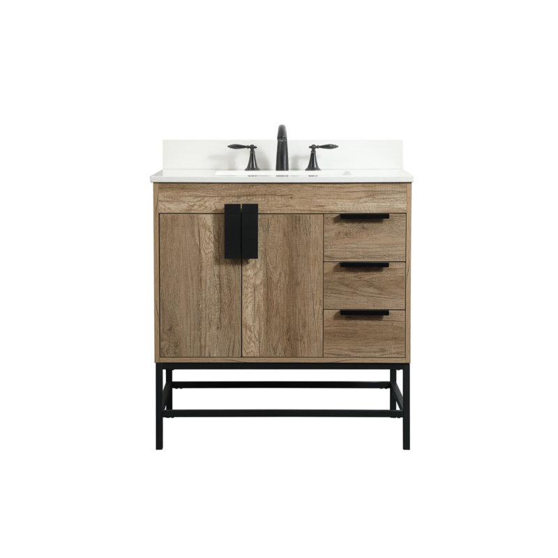 Ensemble de meuble-lavabo simple 32 po Eugene, Chêne naturel