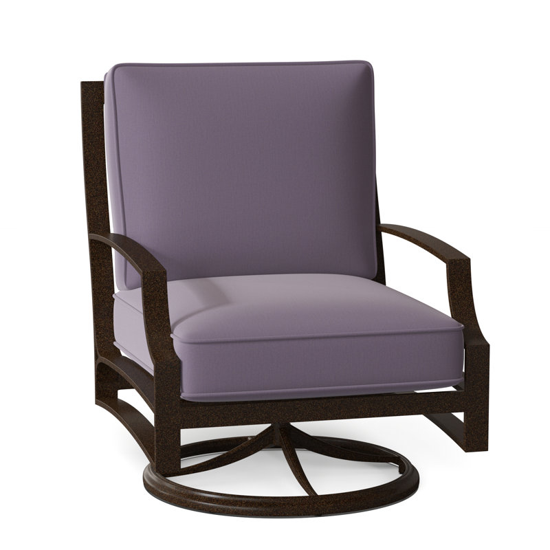Seal Cove Outdoor Swivel Lounge Chair, Canvas Bird's Eye Sunbrella® Canvas, Chestnut Brown