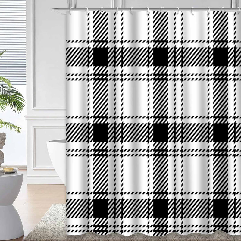 Rideau de douche Tartan, L 72 po x l 84 po