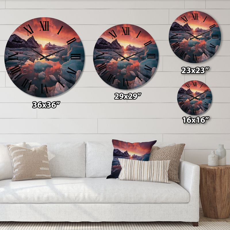 Horloge murale en bois massif Muskuran, Moyenne