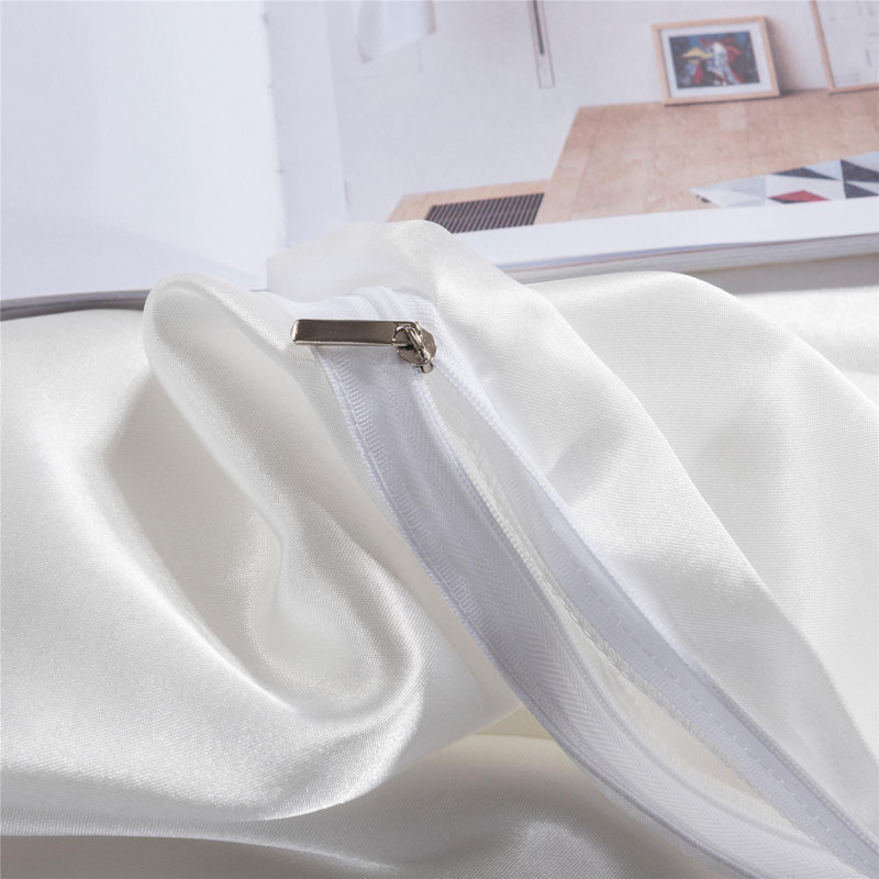 American Traditional Satin Standard Solid Duvet Cover, King Duvet Cover +  2 King Pillowcases, White