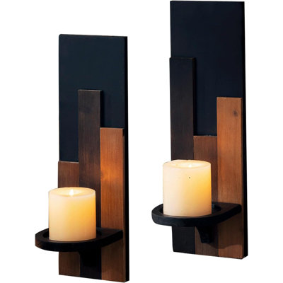 Wall Mounted Wooden Candle Holder