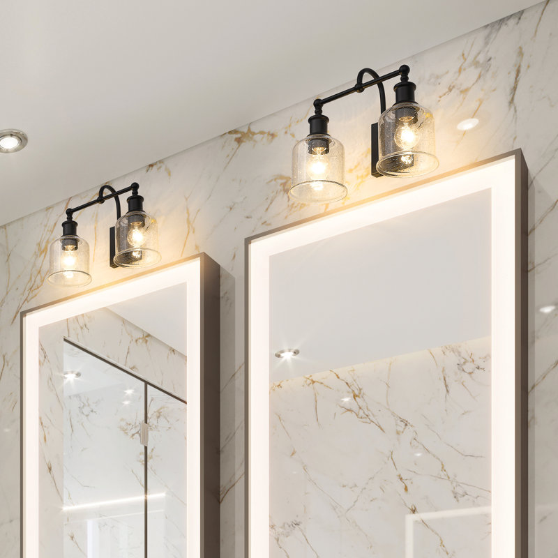 Éclairage pour salle de bain à intensité variable 2 lumières Regenia Harmoni, Noir mat
