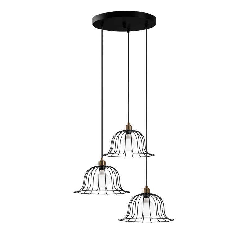 Luminaire suspendu en forme de dôme 3 lumières Huckaby