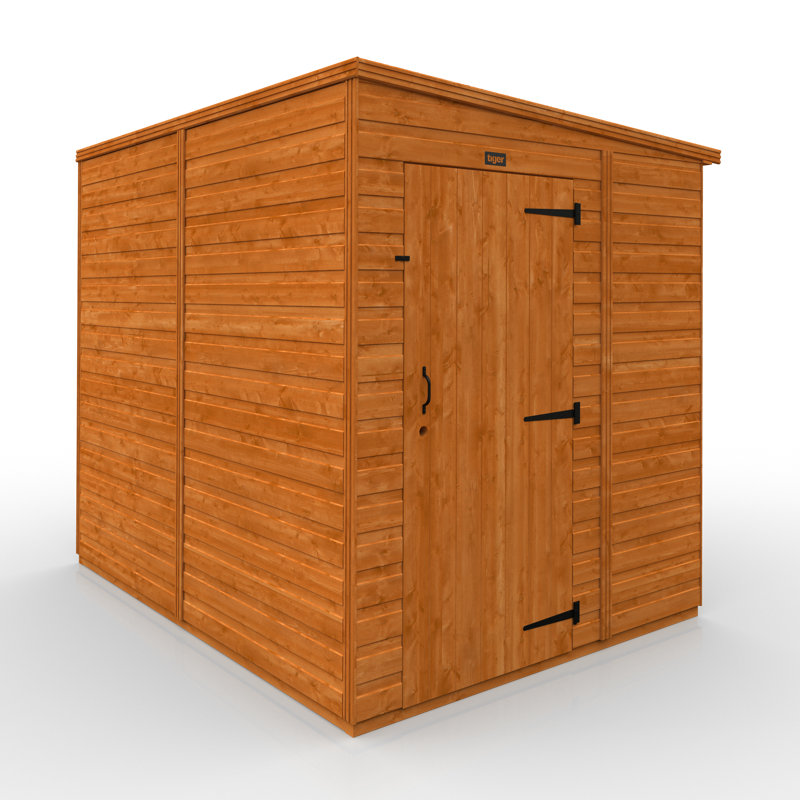 TigerFlex® Modular Buildings Shiplap Pent Wooden Shed, 203cm H x 241cm W x 177cm D