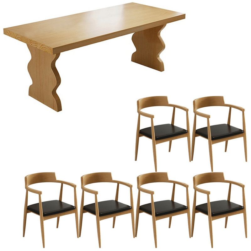 Modern simple solid wood dining table set., 29.5"H x 70.8"L x  31.4"W