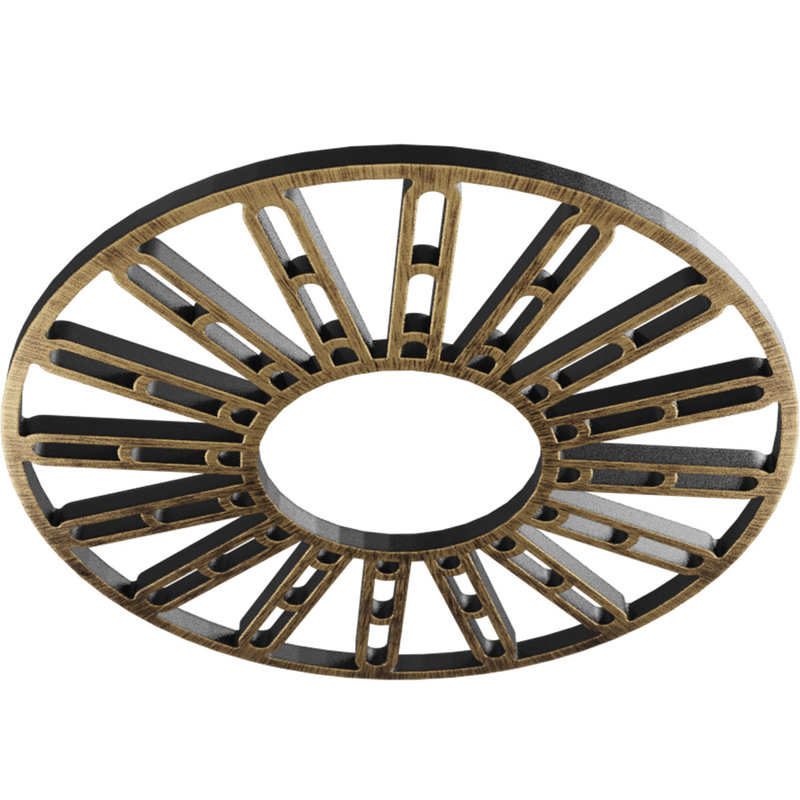 Médaillon de plafond architectural en PVC de 32 po x H 11 5/8 po x P 1 po, H 16 po x l 16 po x P 0,5 po, Laiton antique