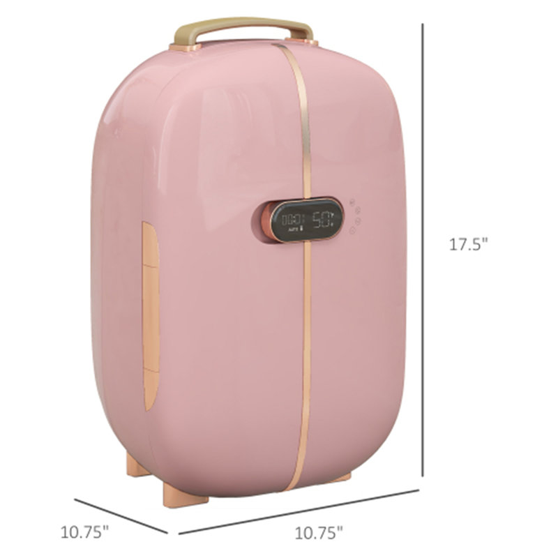 12L Portable Skincare Fridge with LED Display for Beauty, Makeup, Cosmetics, Pink