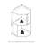 Lancaer Corner Shelf, 2-Tier Corner Book Shelf, Storage Shelves, Display Rack, Bookshelf, for Organization and Storage, Living Room, Home Office, White-109470441