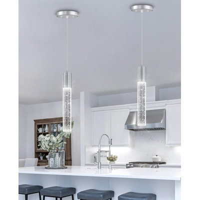 Luminaire suspendu en cristal à 2 lumières (ensemble de 2)