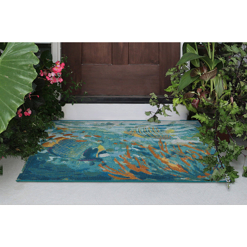 Thomasina No Pattern And Not Solid Color Synthetic Non-Skid Kitchen Mat, Rectangle 2' x 2'10"