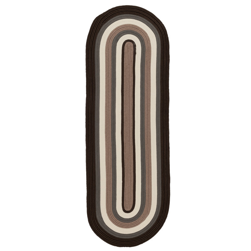 Talkington Striped Indoor / Outdoor Rug, Oval 2' x 10'