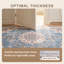 Tapis Mellite style vintage bleu ivoire or gris beige antidérapant à poils courts pour l'intérieur et l'extérieur, adapté aux animaux domestiques, idéal pour le salon, la chambre, la salle à manger, l'entrée, le couloir, le bureau, motif abstrait taupe vieilli, pour cuisine, idéal pour les zones de passage intensif, facile à nettoyer, imprimé, ultra doux, bord ourlé et lavable.-910874999