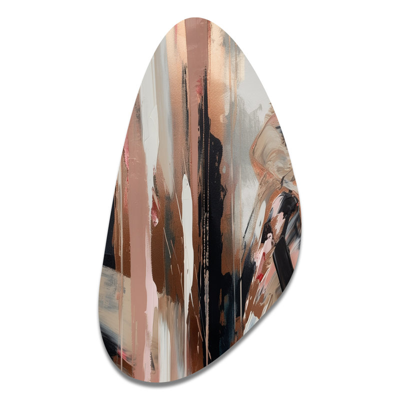 Siomha Brown And Black Beyond Boundaries I - Irregular Shape Abstract Metal Wall Art, Asymmetrical Metal Wall Sculpture Print