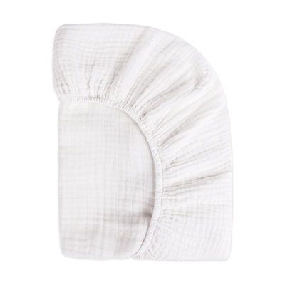 Plain White Muslin Mini Fitted Sheet