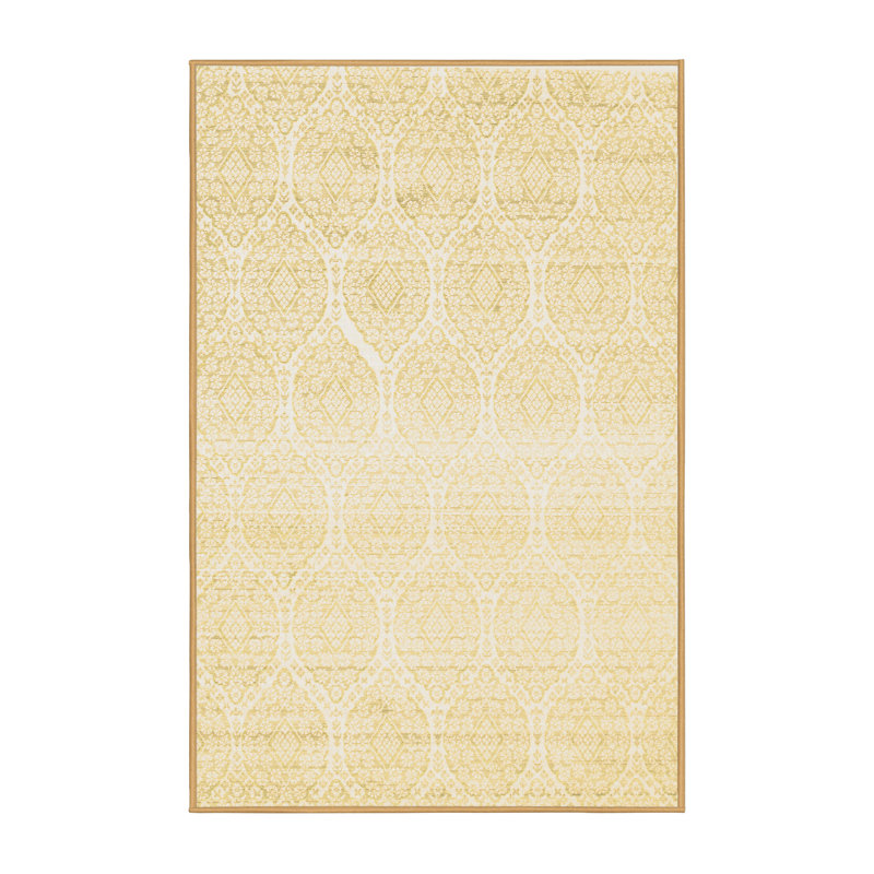 Tapis contemporains brun lavable à la machine 265, Rectangle 2 pi x 3 pi