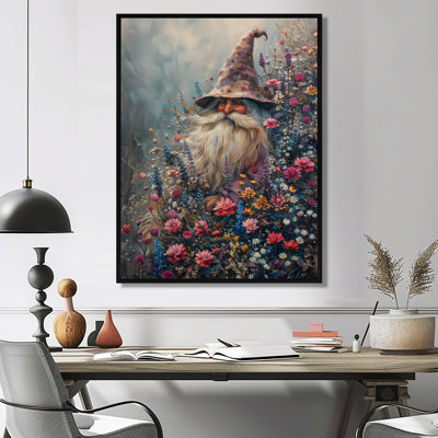 Gnome rose et rose au printemps