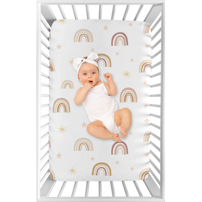 Drap-housse pour lit de bébé Boho Rainbow