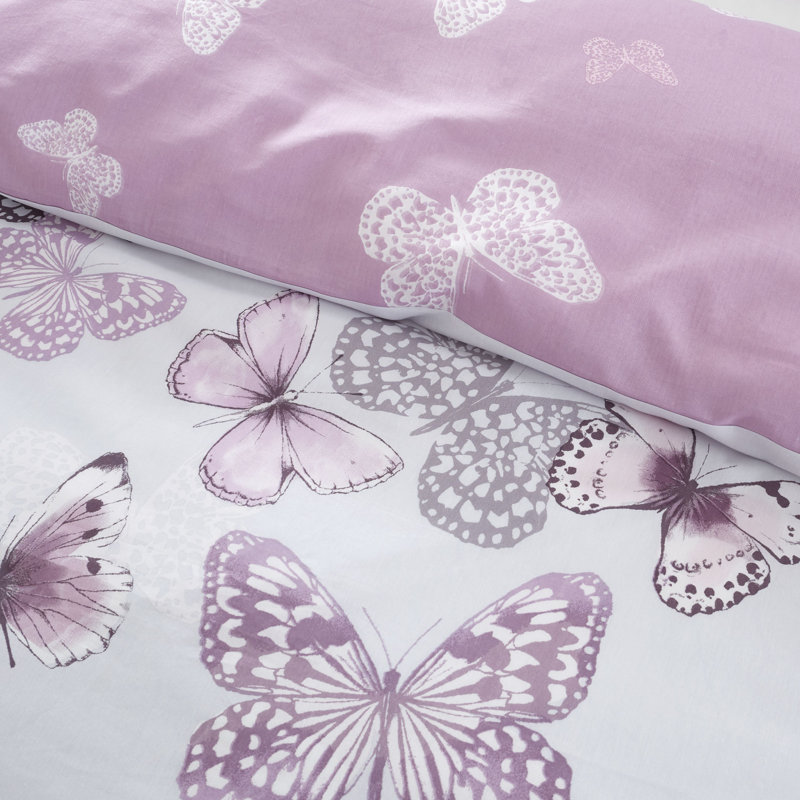 Scatter Butterfly Reversible Duvet Cover Set with Pillowcases, 200 x 200cm Duvet Cover + 2 Standard Pillowcases