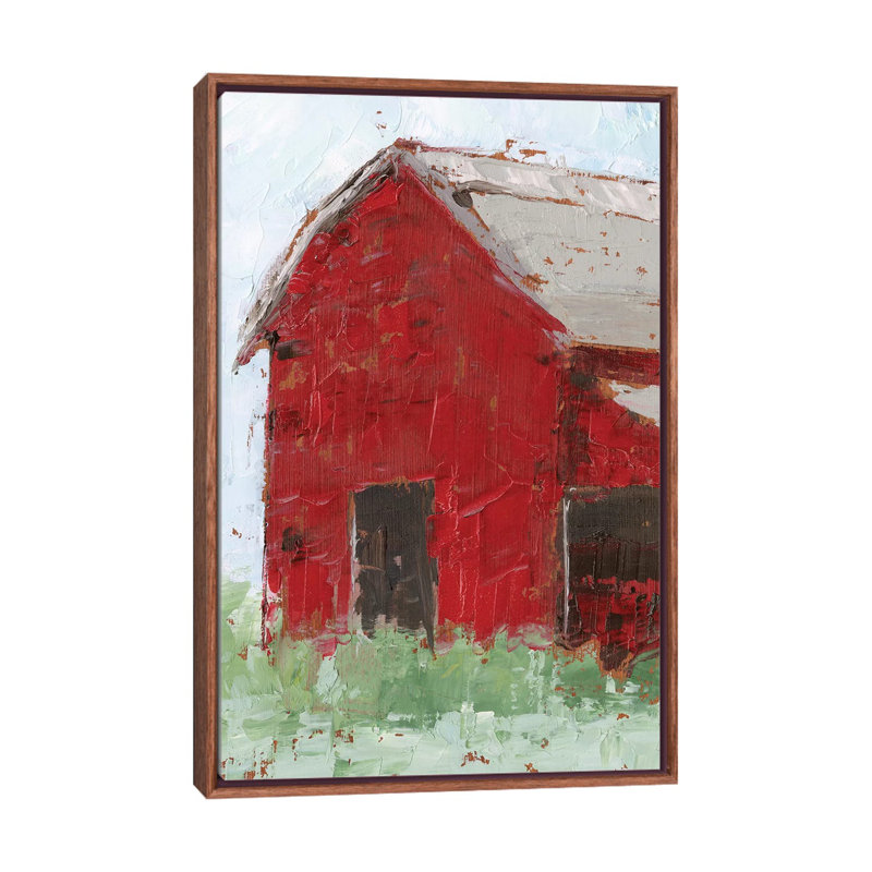 « Big Red Barn II » par Ethan Harper, reproduction d’art, H 48 po x l 32 po x P 1,5 po, Toile avec cadre en bois classique