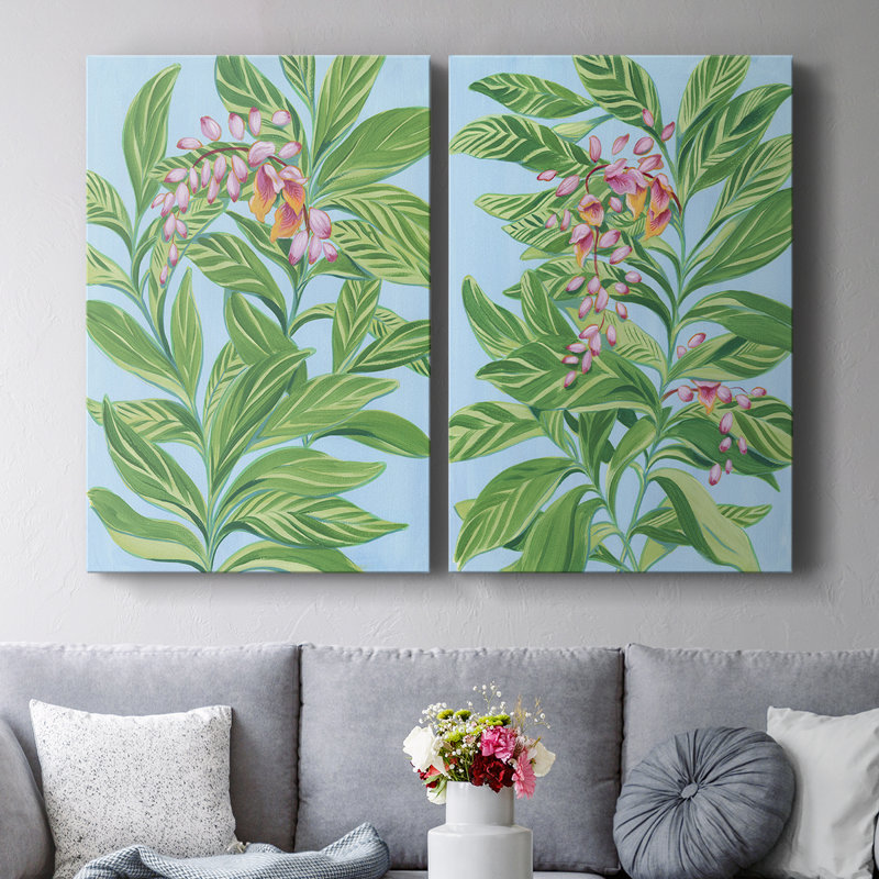 Toile tendue tropicale Ginger I-Premium Gallery - prête à être accrochée, H 27 po x l 36 po