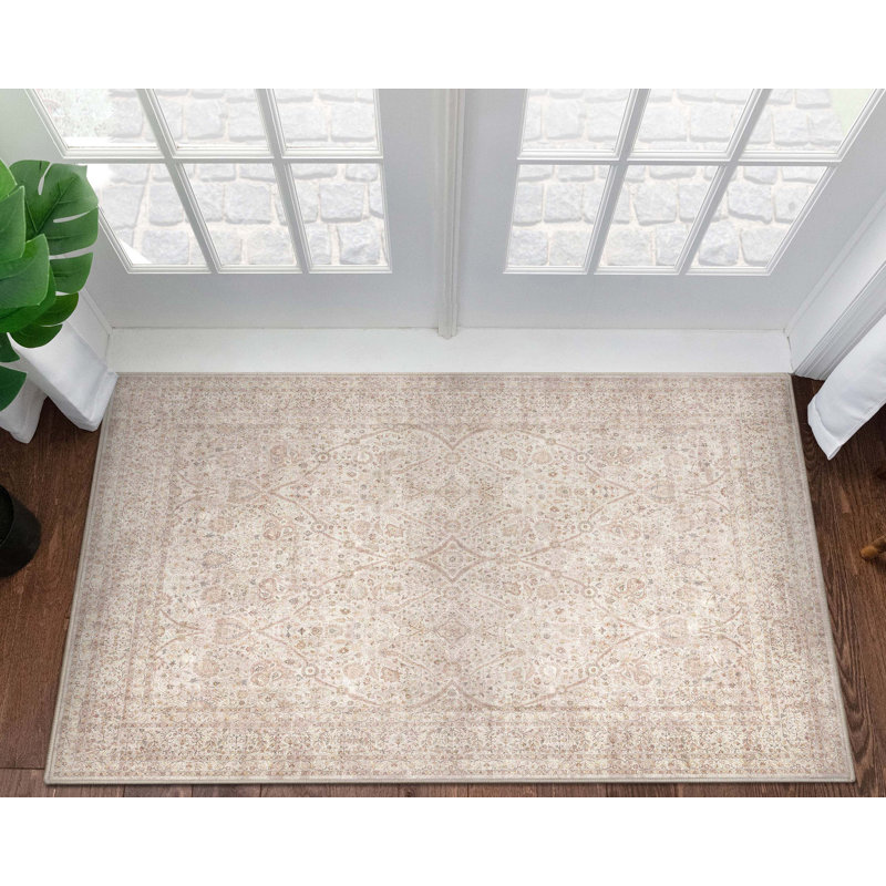 Tapis ivoire et crème Ervin Isolde, Rectangle 3 pi 11 po x 5 pi 3 po