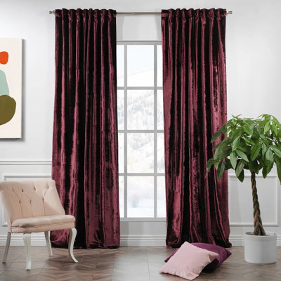 Extra Long and Extra Wide Solid Luxury Shiny Velvet Single Curtain Panel