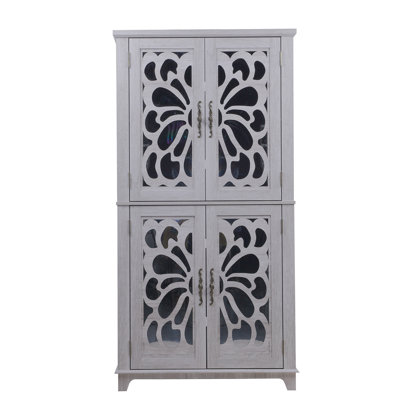 Armoire de rangement 67,4 po H 4 Doors Mirror