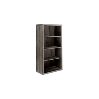 Bibliothèque, bibliothèque, étagère, 5 niveaux, H 48 po, bureau, chambre à coucher, stratifié brun, contemporain, moderne