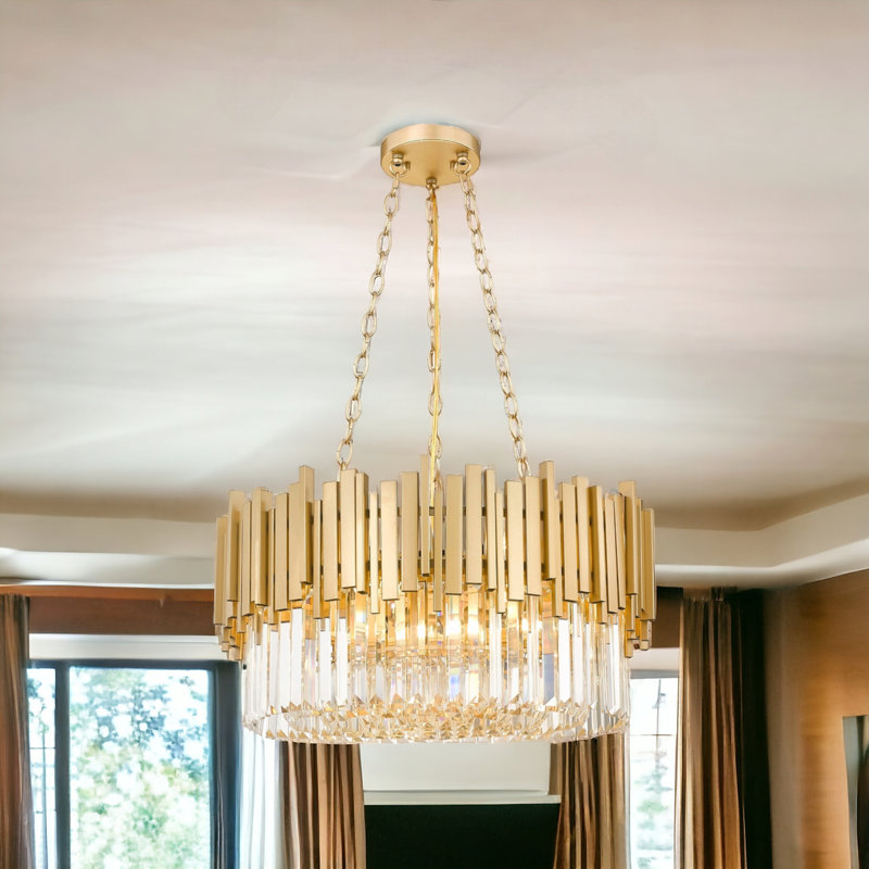 Lustre tambour en cristal 9 lumières Ejvind