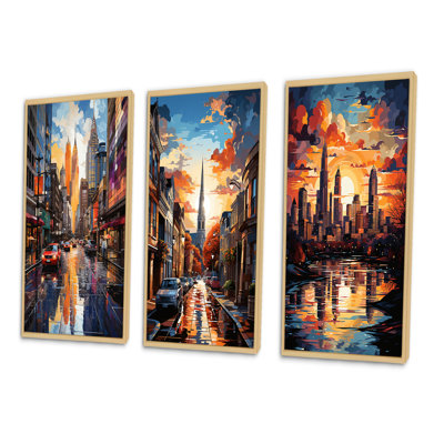 " City Charlotte Collage I " 3 - Pieces