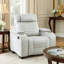 Fauteuil inclinable manuel Reny avec porte-gobelets, microfibre gris clair