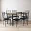 Ensemble de salle à manger 7 pièces avec table d'appoint en bois et chaises rembourrées-27277988