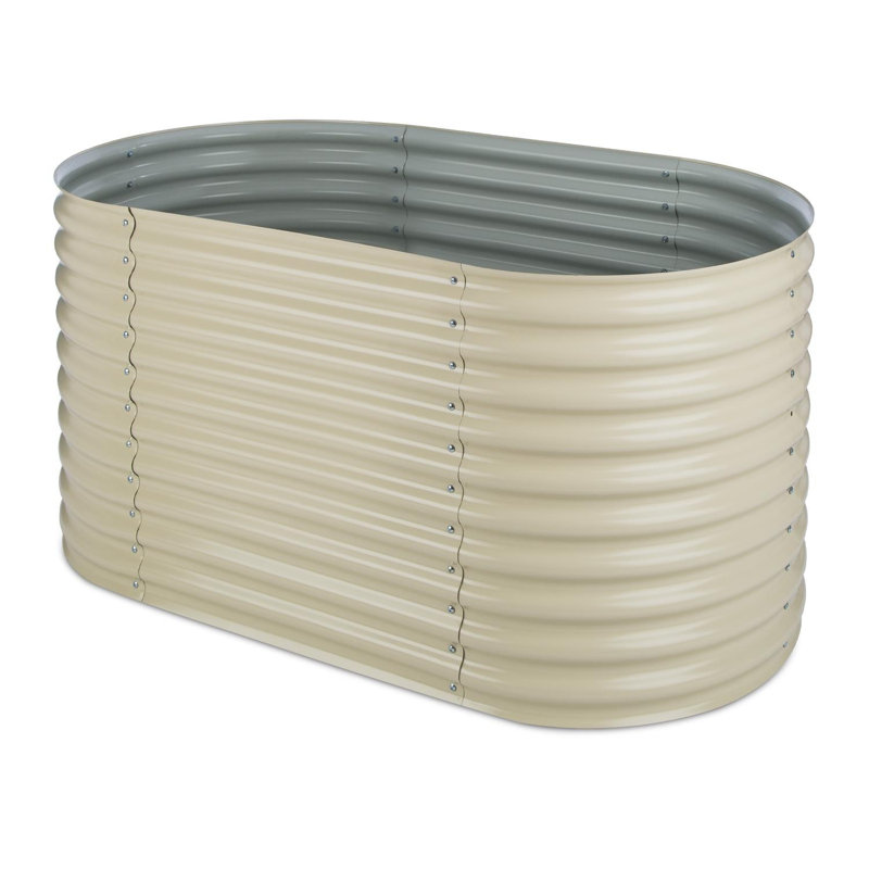 Blumfeldt Metal Raised Garden Bed, Beige, 80cm H x 160cm W x 80cm D