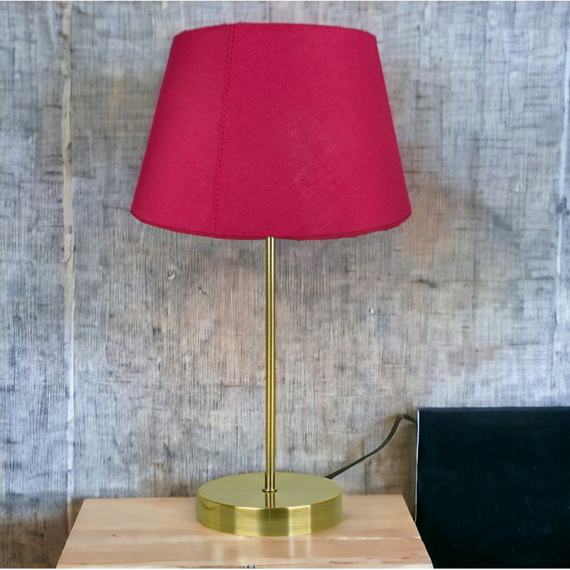 Okken Metal Table Lamp, Burgundy