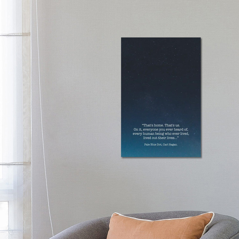 " Pale Blue Dot Carl Sagan ", Wrapped Canvas, No Mat, 26" H x 18" W x 1.5" D