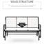 Banc à bascule 3 places blanc crème avec assise en maille, structure en métal, glissement fluide pour terrasse extérieure, convient aux porches et balcons.